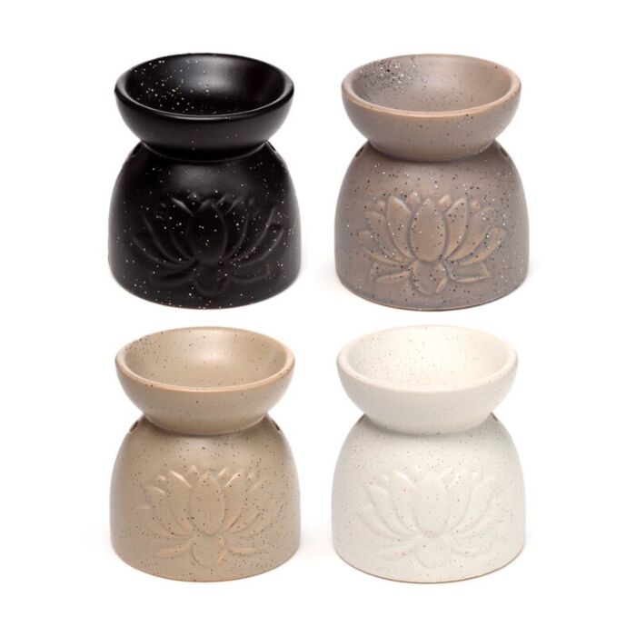 Puckator Eden Stone Effect Embossed Lotus Ceramic Oil & Wax Melt Burner